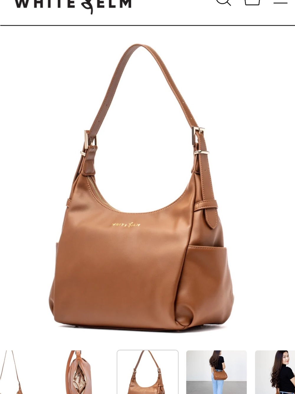 White Elm Camille Hobo Caramel NWT - Picture 8 of 13